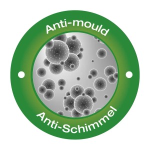 Symbol für Anti-Schimmel-Effekt des SANILO Duschvorhangs.