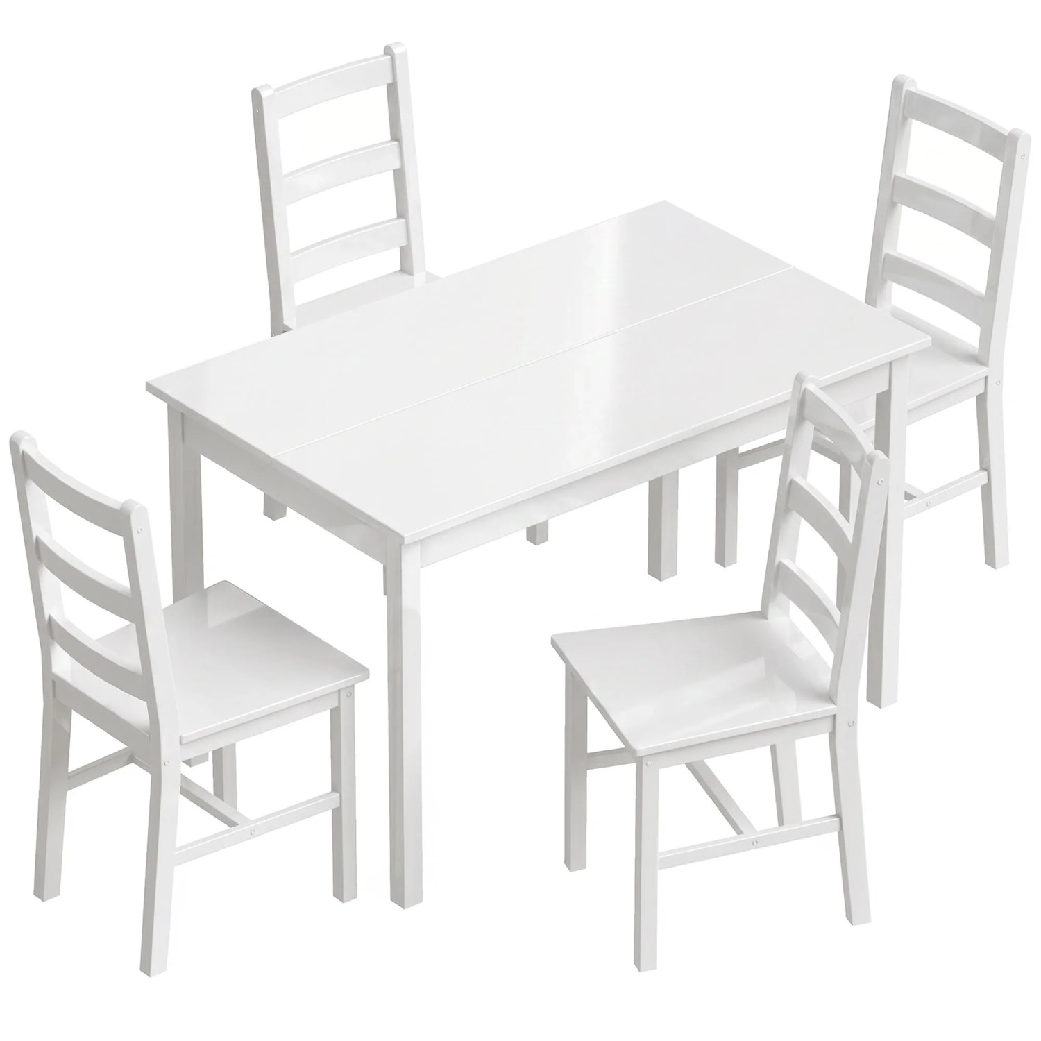HOMCOM Essgruppe Kiefernholz 118L x 73B x 75H cm Weiß