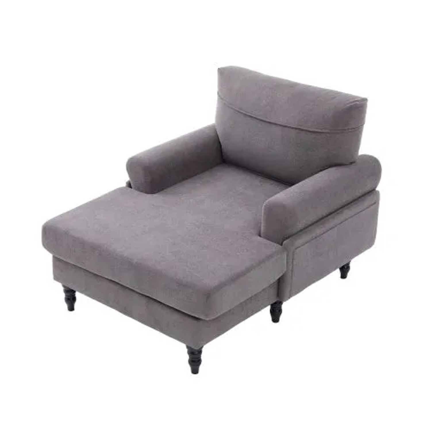 PXloue Sofa Couches Chenille-Stoff-Liegestuhl  mit  Aufbewahrung  für Wohnzimmer und Schlafzimmer Grau