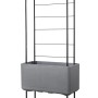 Deroma Cosmo Pflanzkasten mit Rankhilfe und Standfuß, schwarz. Ideal für Garten und Balkon.