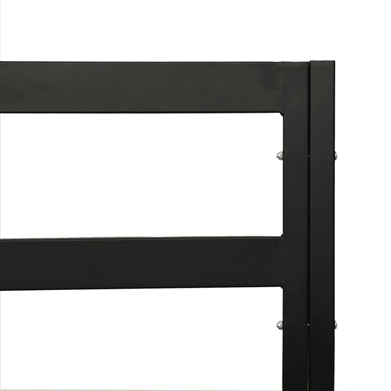 Detailaufnahme: Schwarzes Stahlgestell des vidaXL Garten-Lounge-Sets.