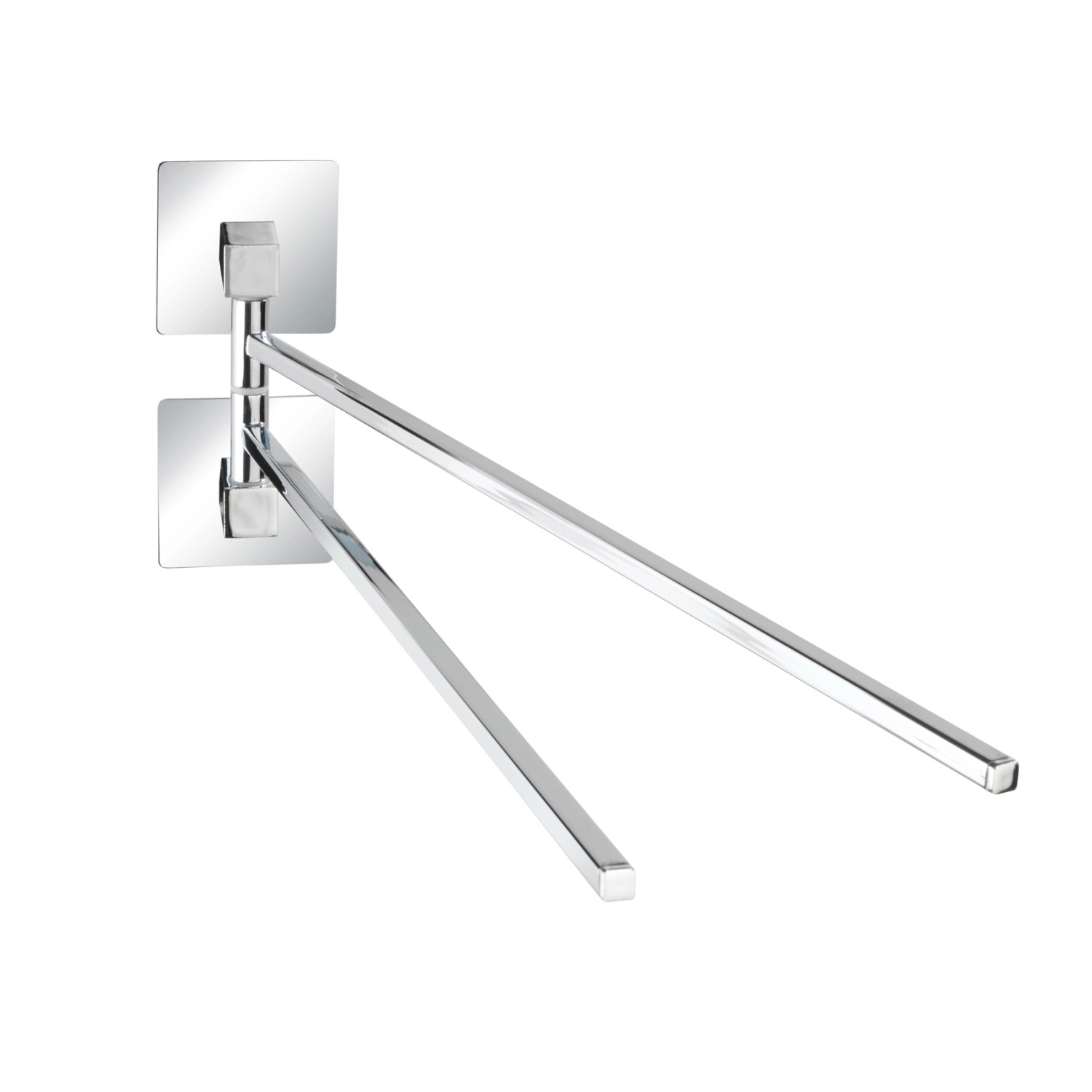 Wenko Turbo-Loc Quadro Portaphon - Supporto Per Asciugacapelli A Muro Senza Viti, Cromato, 13x7x12.5 Cm