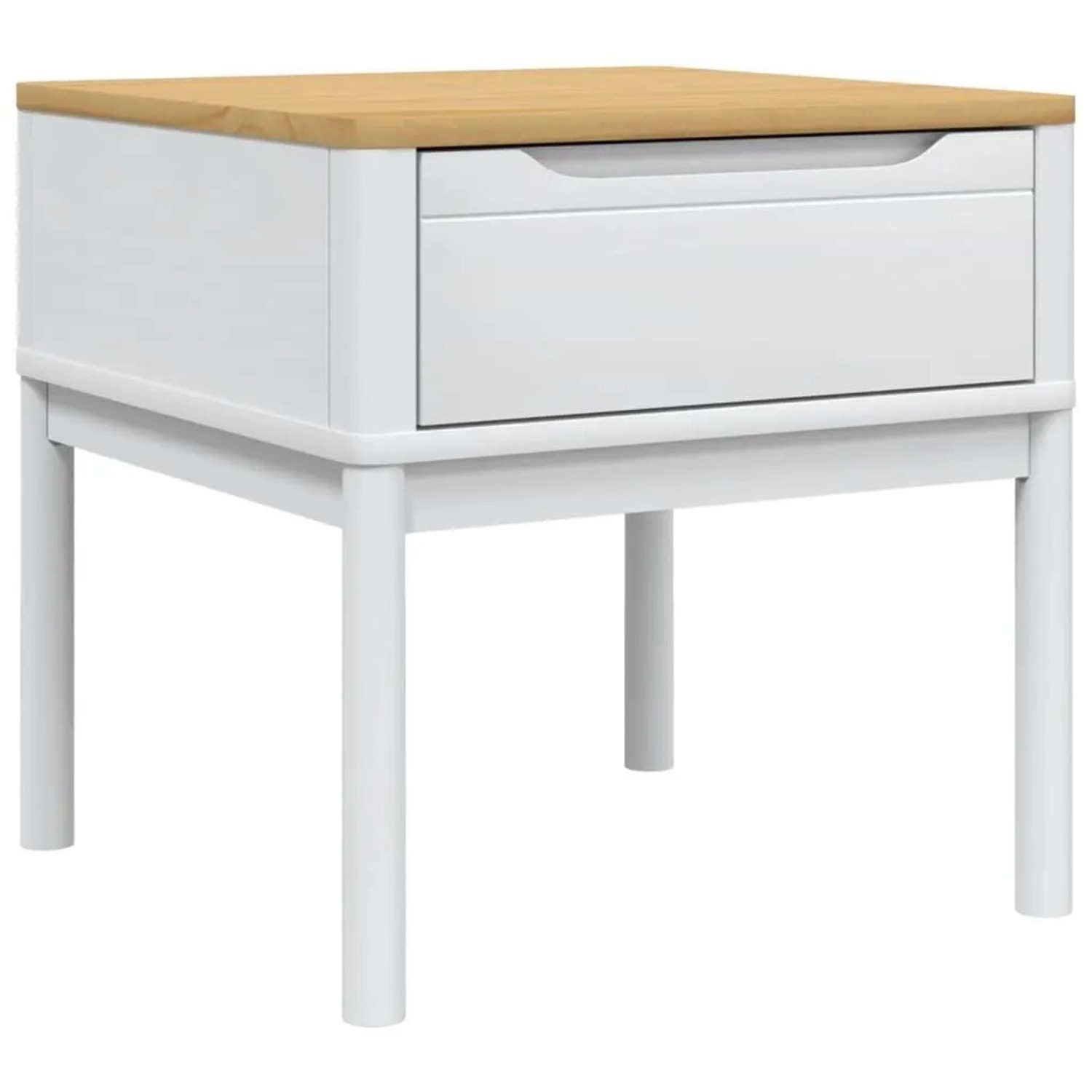 vidaXL Lampentisch FLORO Weiß 55x55x54 cm Massivholz Kiefer 374027