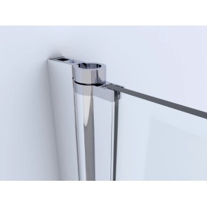 Detailaufnahme: Aurlane Badewannenfaltwand Silver Classic, 80x140 cm, Chrom, 1-flügelig.