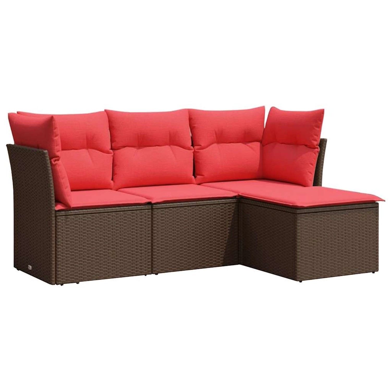 vidaXL 4-Tlg Garten-Sofagarnitur mit Kissen Braun Poly Rattan 3217544 günstig online kaufen