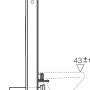 Skizze des Geberit Monolith Sanitärmoduls für Wand-WC, 114 cm, in Weiß mit Maßangaben.