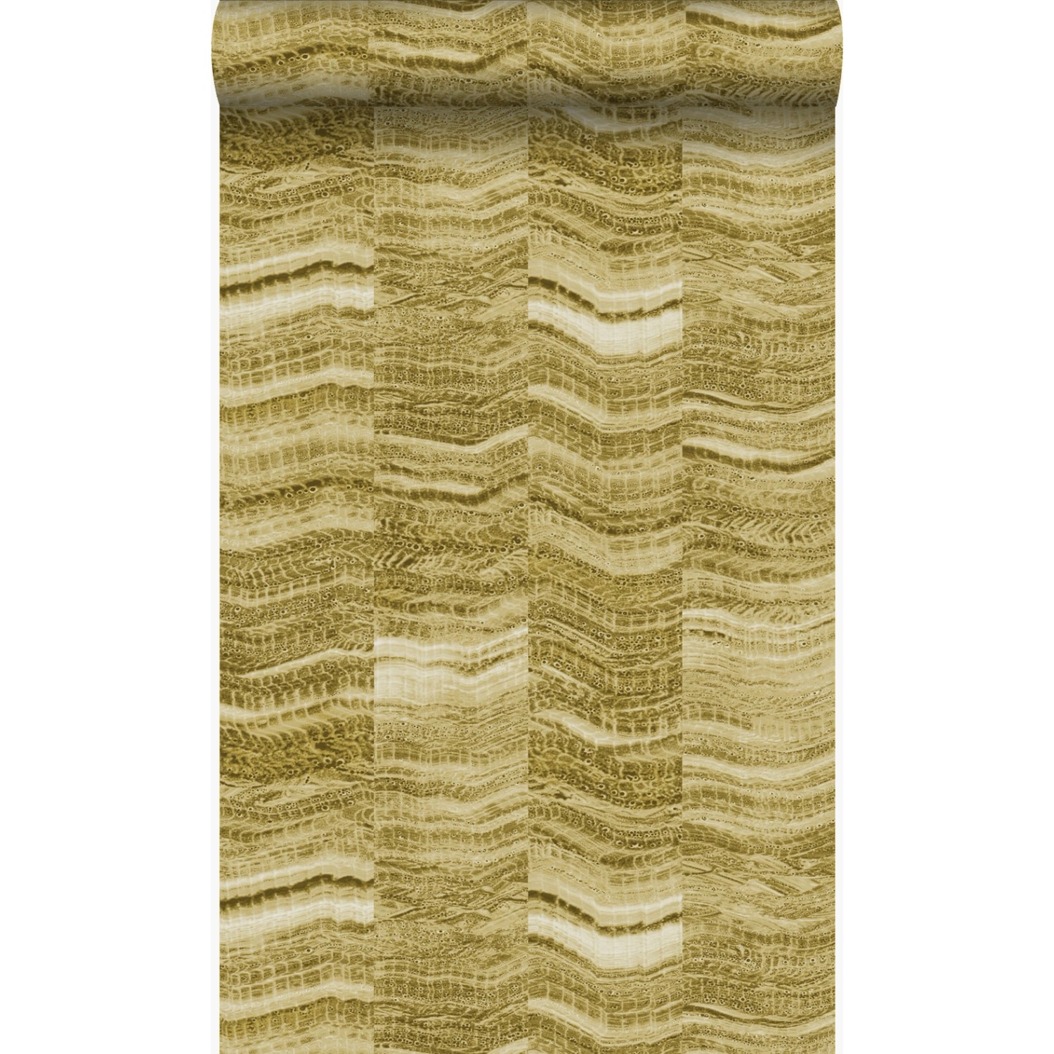 Origin Wallcoverings Tapete Zick-Zack-Mamorstreifen Ockergelb 53 cm x 10.05 günstig online kaufen