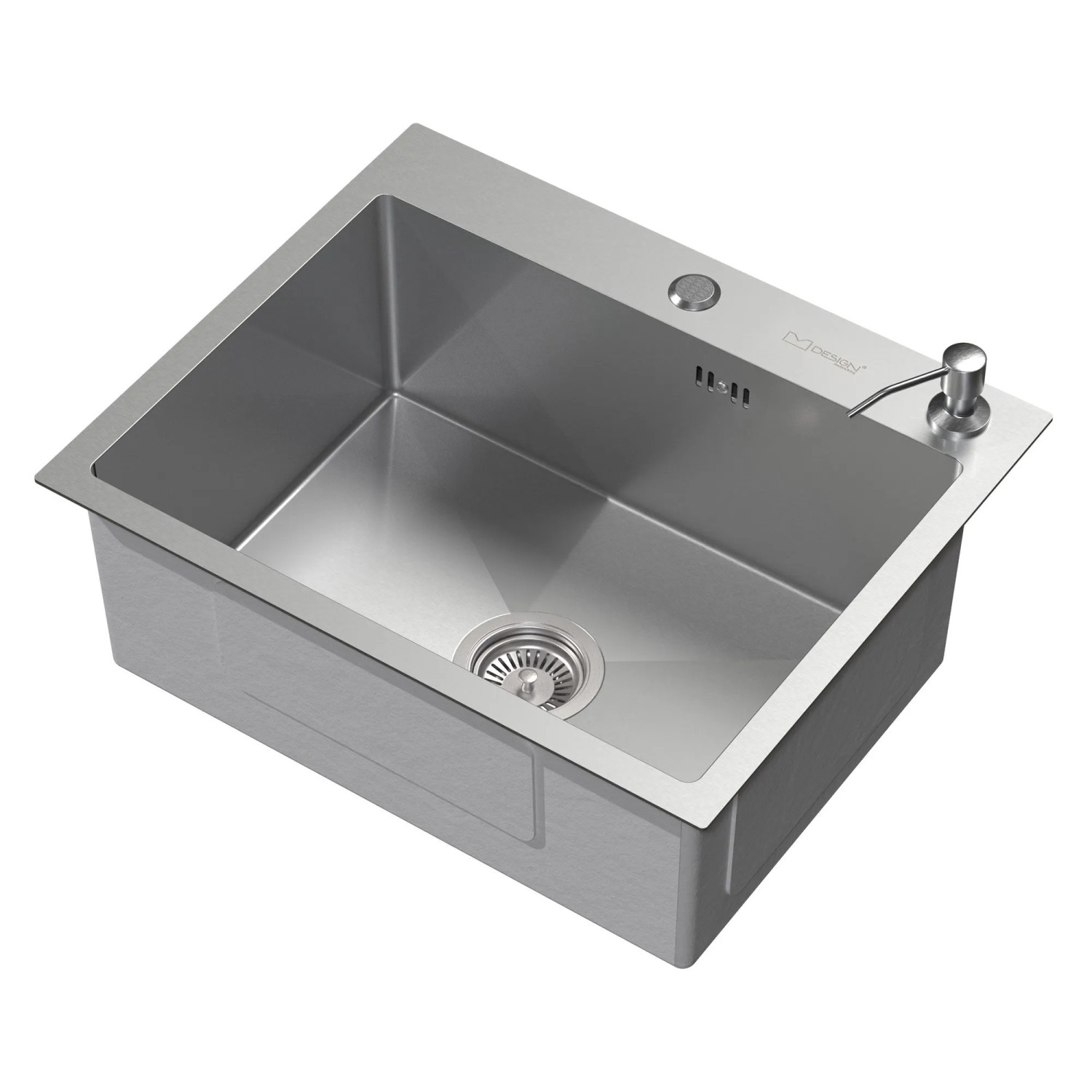 ML-Design Spülbecken Edelstahl 1 Becken 55x45 cm mit Siphon & Spender