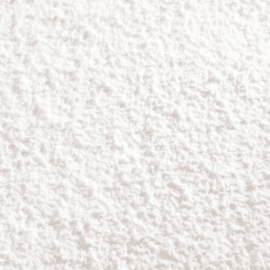 Nahaufnahme: Weißer Floxxan Baumwollputz Montana 501, strukturierte Oberfläche.