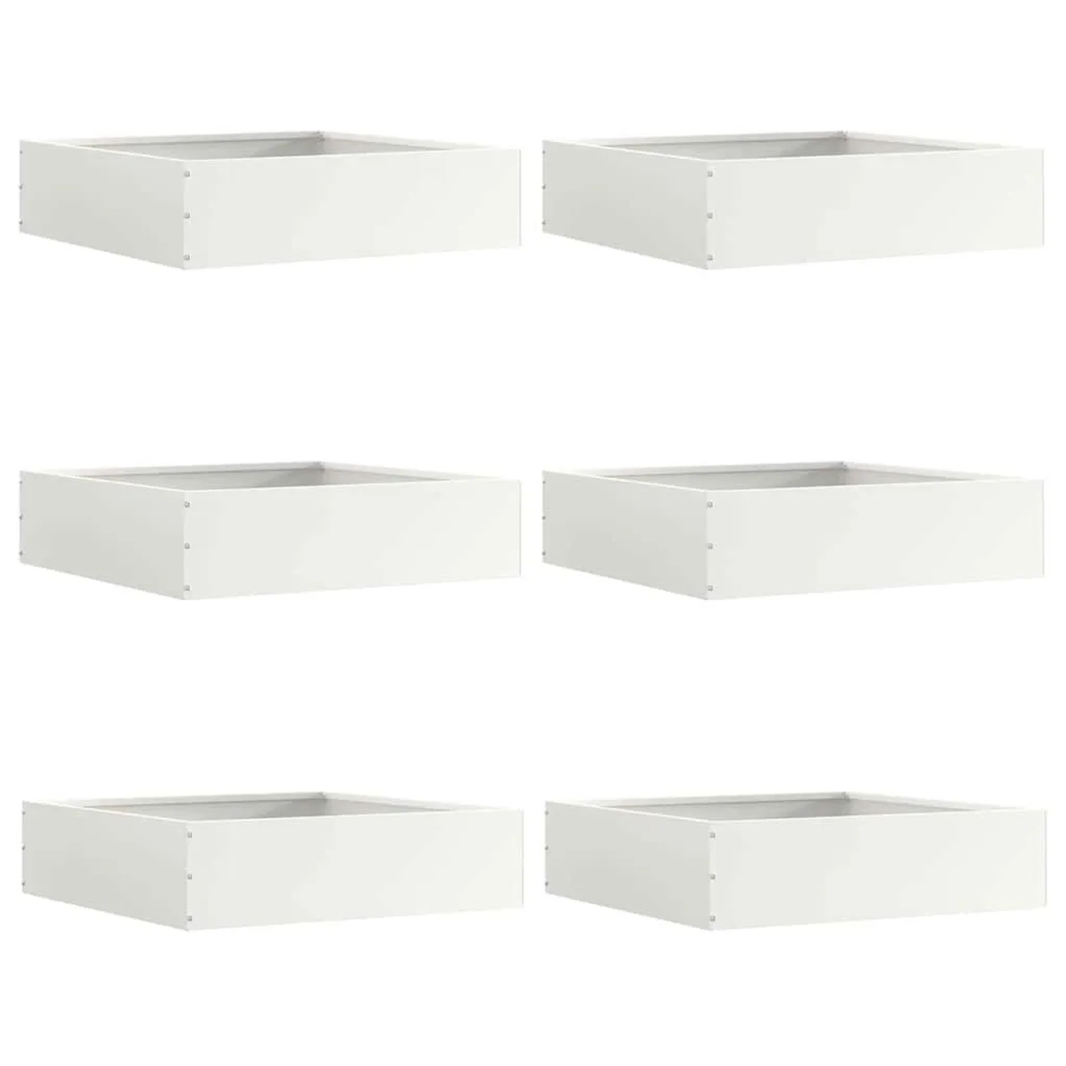 vidaXL Raseneinfassung 6 Stk Weiß 50 x 50 x 13 cm Stahl 874719
