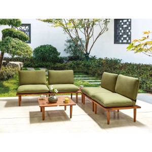 Beliani Modulares Gartenlounge Set FRASCATI Olivgrün