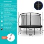 Zero Gravity Gartentrampolin 427cm mit Sicherheitsnetz, Leiter und Bodenanker.