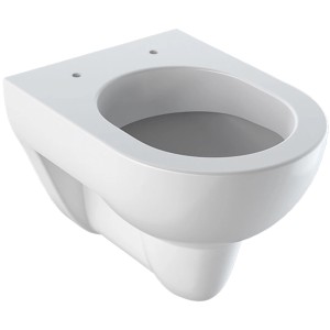 Geberit Renova Compact Wand-WC, Tiefspüler, spülrandlos, verkürzte Ausführung, KeraTect® Beschichtung.