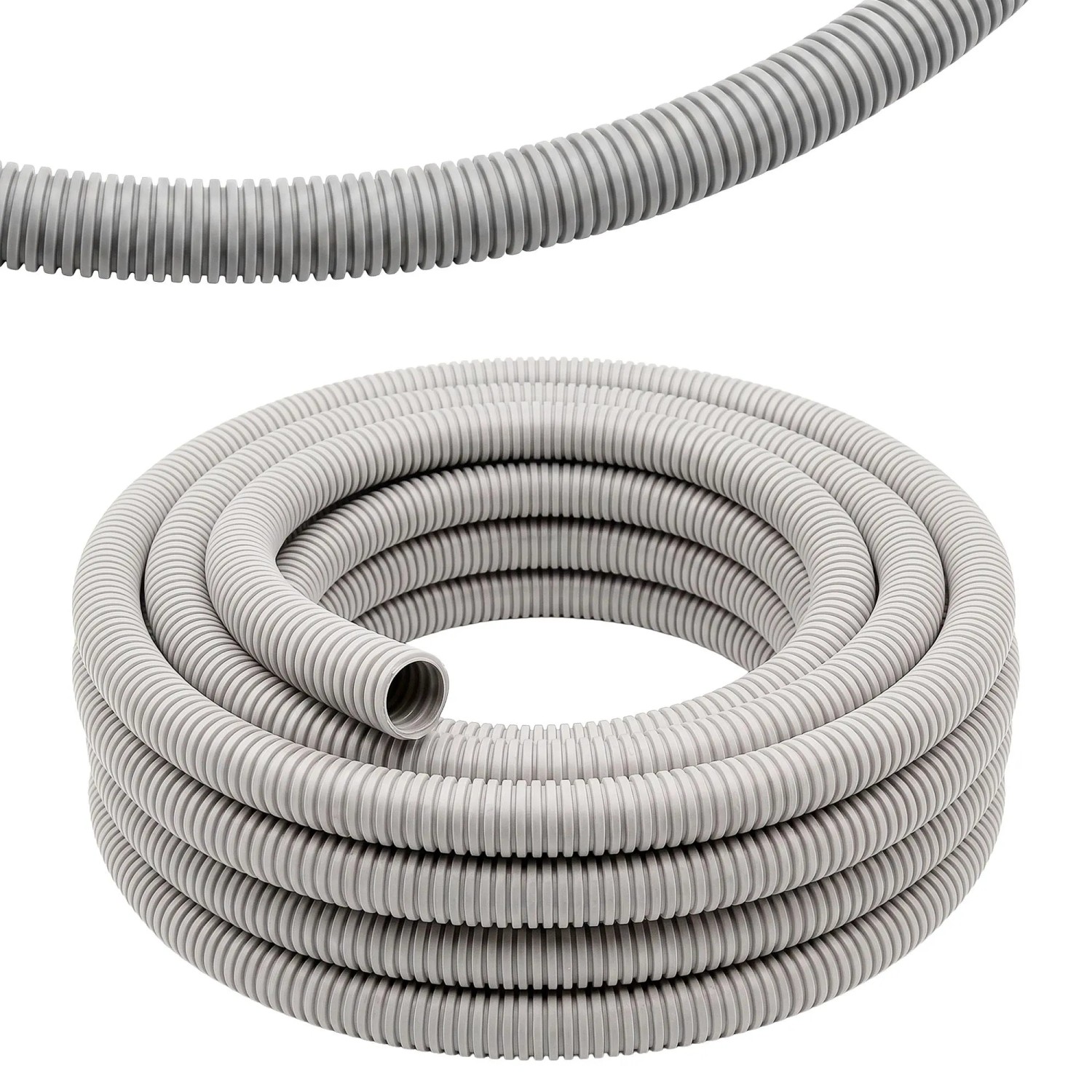 EDO Wellrohr Isolierrohr Halogenfrei 16/11 mm 50 m Hellgrau 320 N UV-beständig