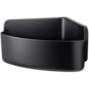 Schwarzer Tesa Lavaa Eckduschkorb Medium zur Aufbewahrung von Duschutensilien.