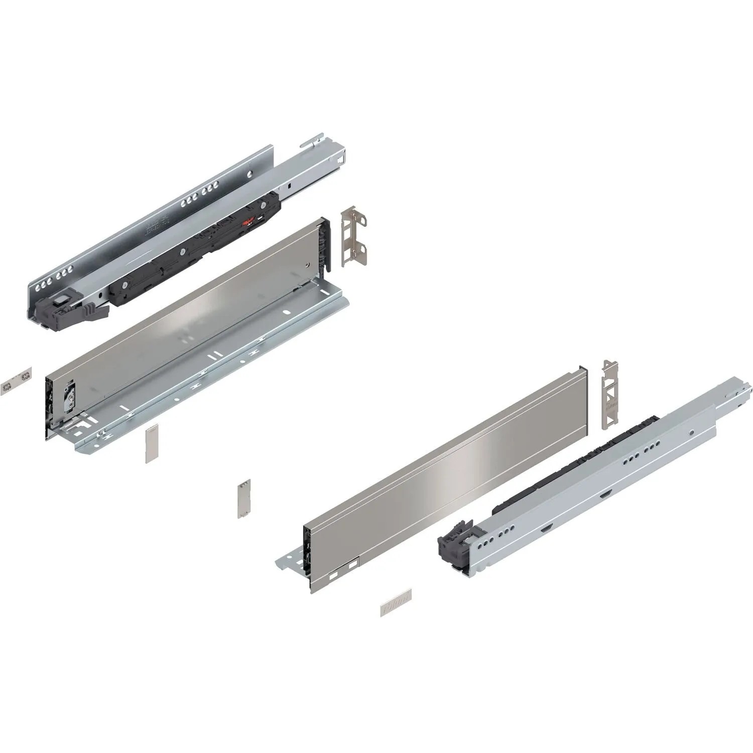 Blum Legrabox Pure Set Höhe M Tip-On Vollauszug 450 mm 70 kg Inox 1 Paar