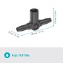 Gardena T-Stück für Micro-Drip-System, 4,6 mm (3/16 Zoll), 5er-Set, zur Verbindung von Sprühdüsen und Endtropfern.