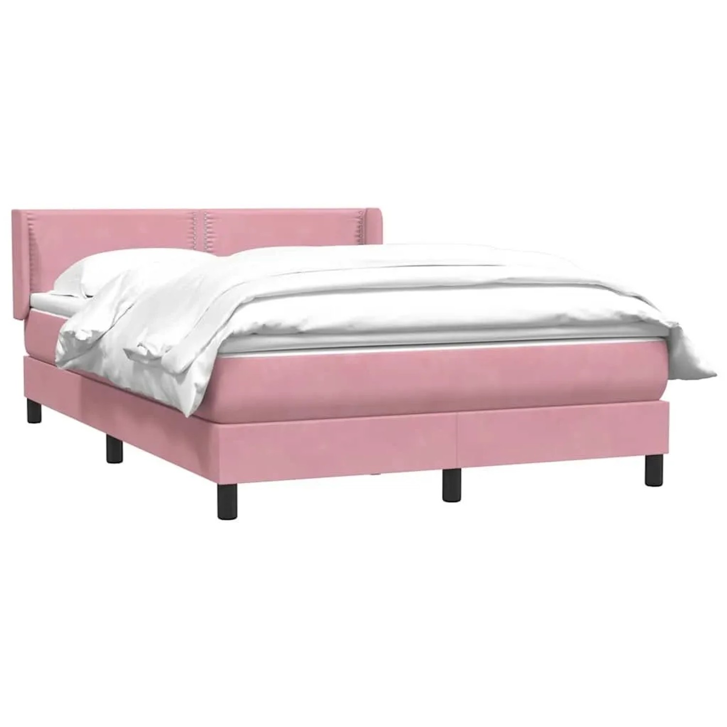vidaXL Boxspringbett mit Matratze Rosa 160x210 cm Samt 3318038 günstig online kaufen