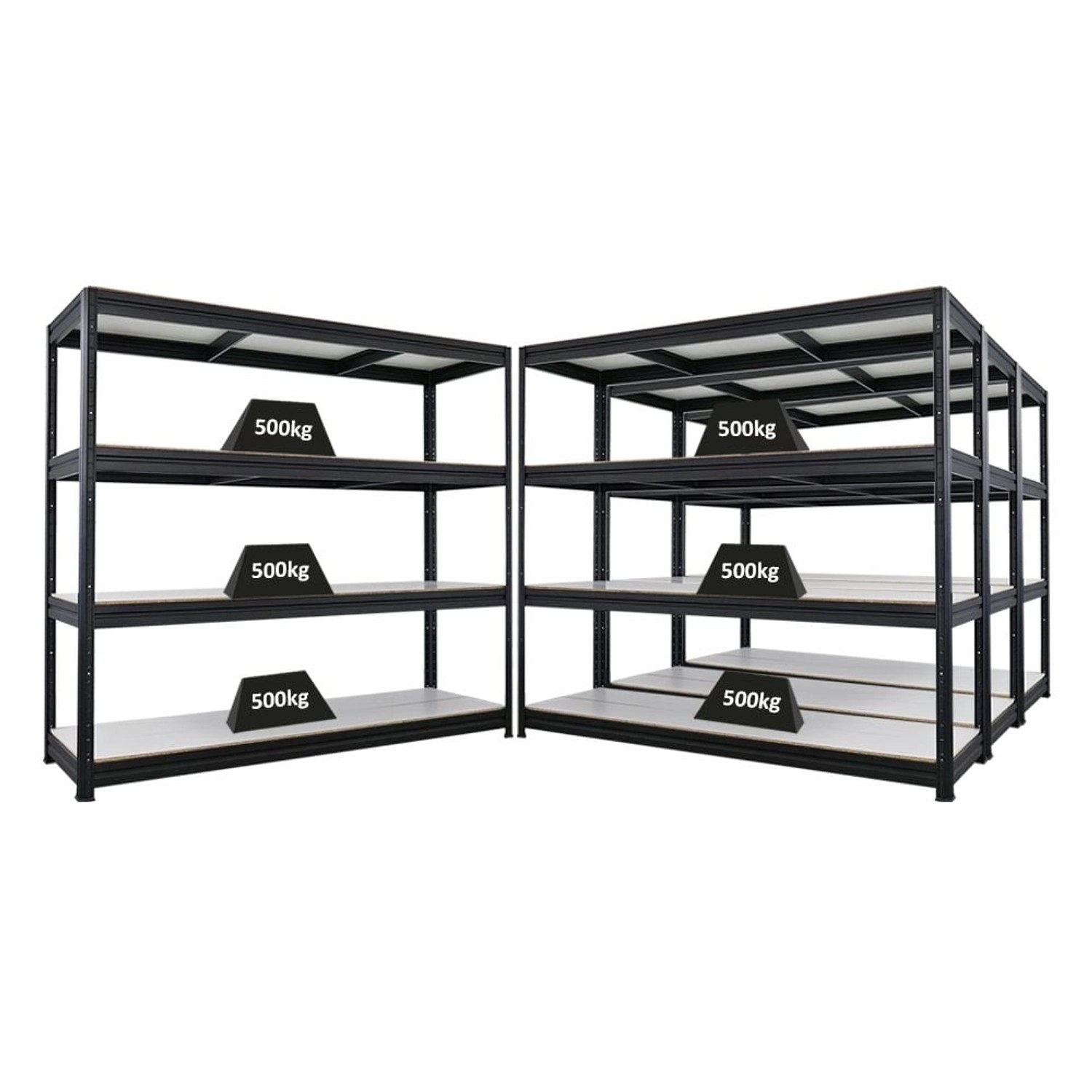 PROREGAL Mega Deal 4x Schwerlastregal Dino HxBxT 180x200x60cm 4 Melamin-Ebe günstig online kaufen