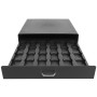 Schwarze MCW Schubladenbox L98 für 30 Kaffeekapseln, Schublade geöffnet.