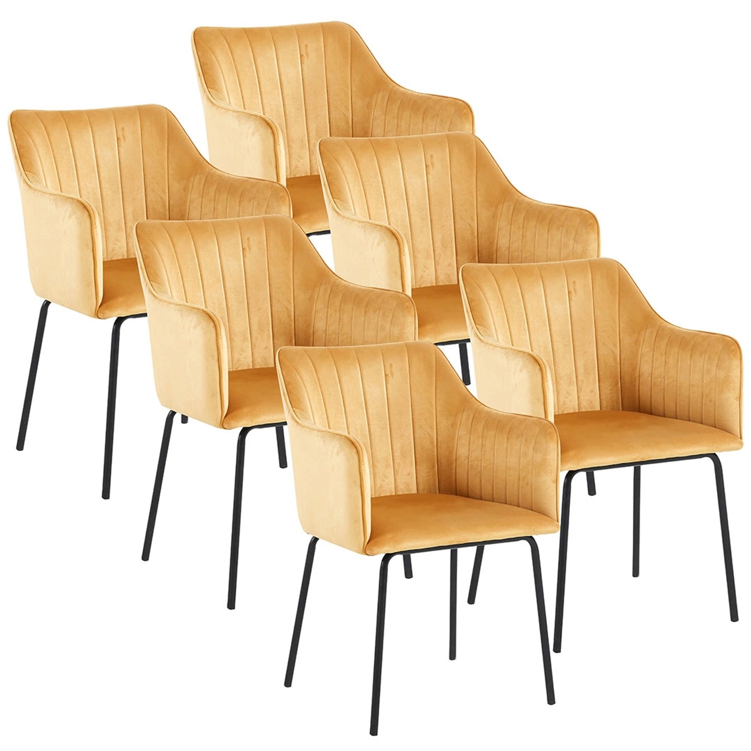 ebuy24 Valia6 Esszimmerstuhl mit Armlehne Satz von 6 Stk Braun günstig online kaufen