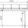 Technische Zeichnung der Skan Holz Terrassenüberdachung Sanremo, 434x400 cm, Nussbaum Leimholz.
