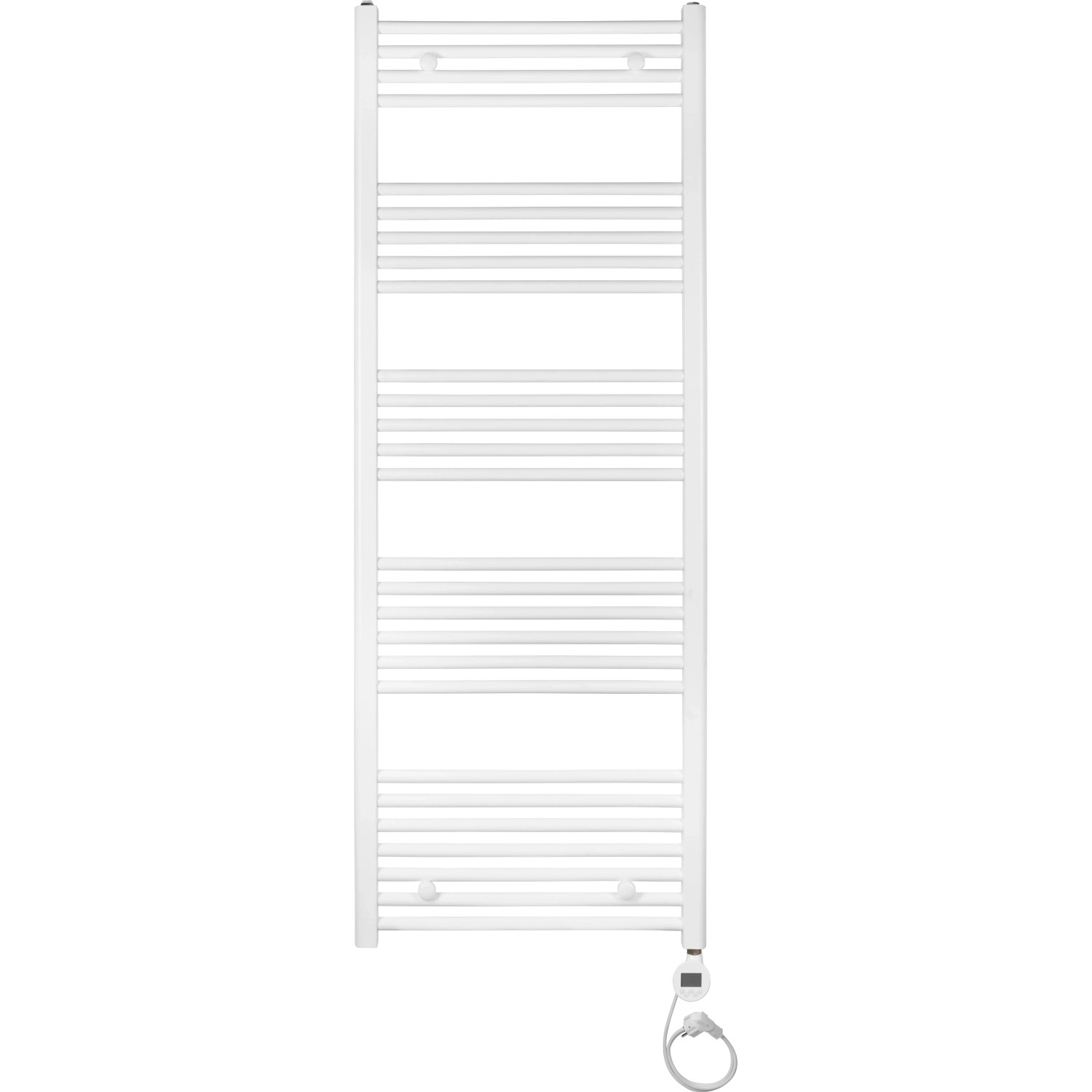 Weißer, elektrischer Badheizkörper Winterberg XXL, 160x60 cm. Heizkörper mit horizontalen Heizstäben.