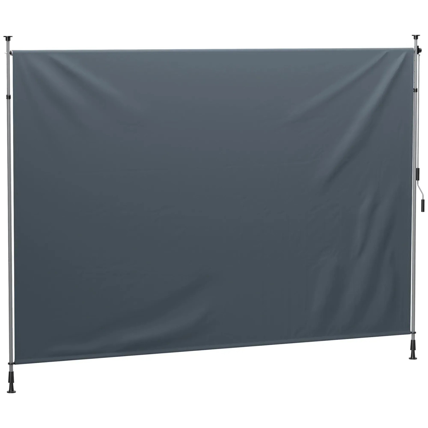 Outsunny Sonnenschirm Markise Polyester Aluminium Dunkelgrau 350L x 221-311H cm