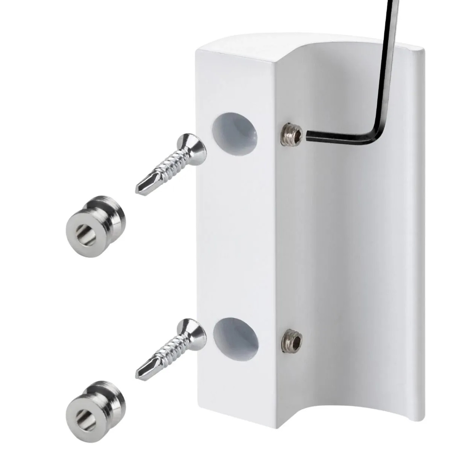 SOTECH Balkontürgriff SEJA II Weiß 85 x 40 x 20 mm BA 48 mm Aluminium Verdeckte Verschraubung_3