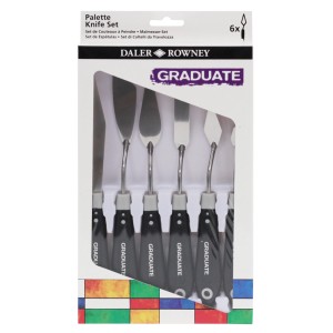 Daler-Rowney Palettenmesser-Set mit 6 Malspachteln zum Farben mischen.