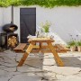 Axi Picknicktisch Julie, brauner Holztisch mit Bänken für den Garten. Ideal für Familie und Freunde.