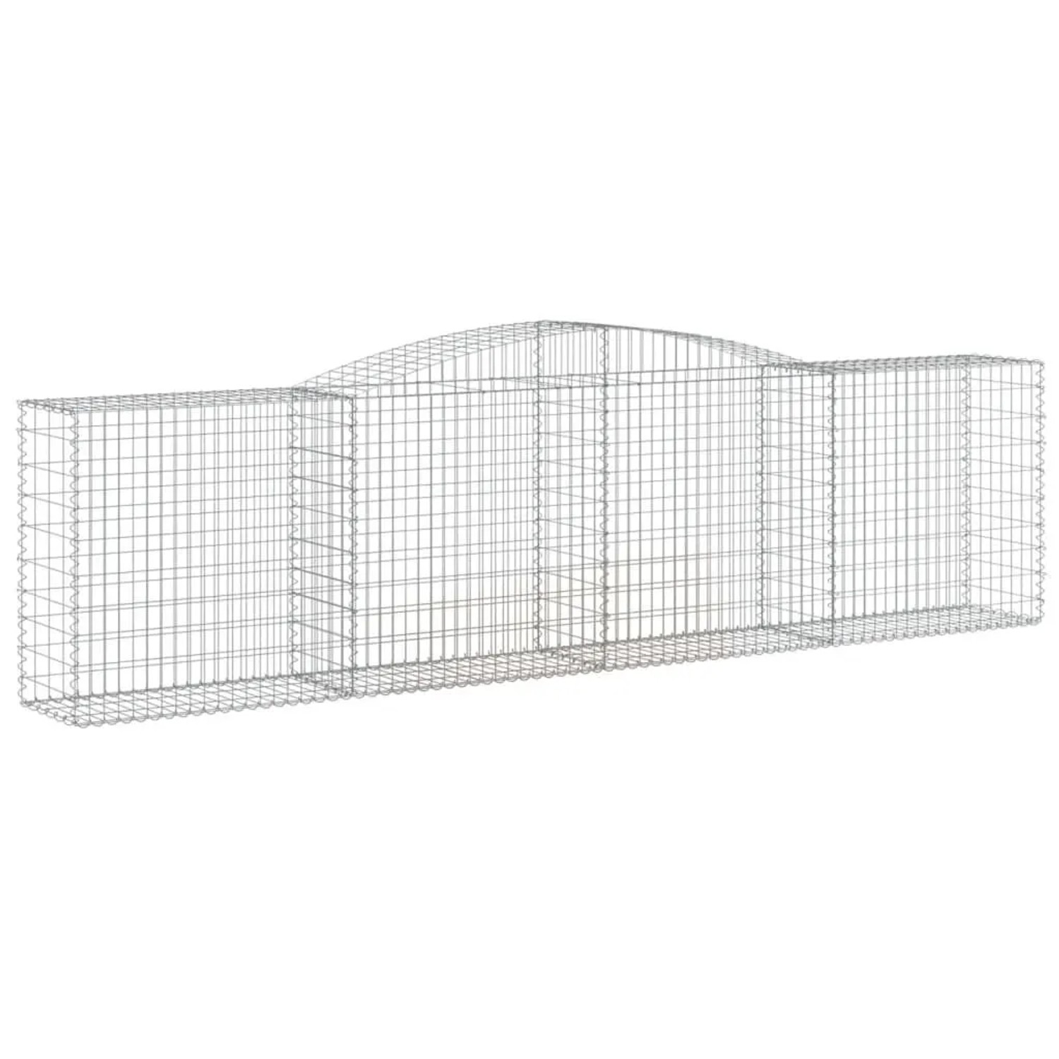 vidaXL Gabione mit Hochbogen 400x50x100/120 cm Verzinktes Eisen 153535