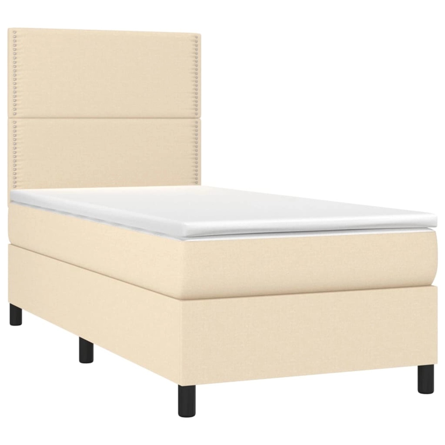 vidaXL Boxspringbett mit Matratze & LED Creme 100x200 cm Stoff 3134778 günstig online kaufen