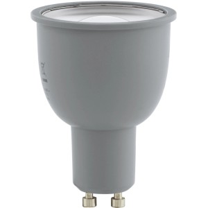 Graues Eglo LED-Leuchtmittel Connect Reflektor GU10/5W. Dimmbar und Lichtfarbe einstellbar.