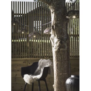 PR Home Hue Lampenschirm Rattan für Außen Grau grün Beige 45cm für E27 Pendelaufhang