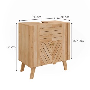 Vicco Waschbeckenunterschrank Lucie Bambus 60 x 65 mit 2 Türen
