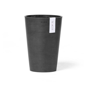 Ecopots Vase Pisa, dunkelgrau, 21x30cm. Dekorative Blumenvase für Innen- & Außenbereich.