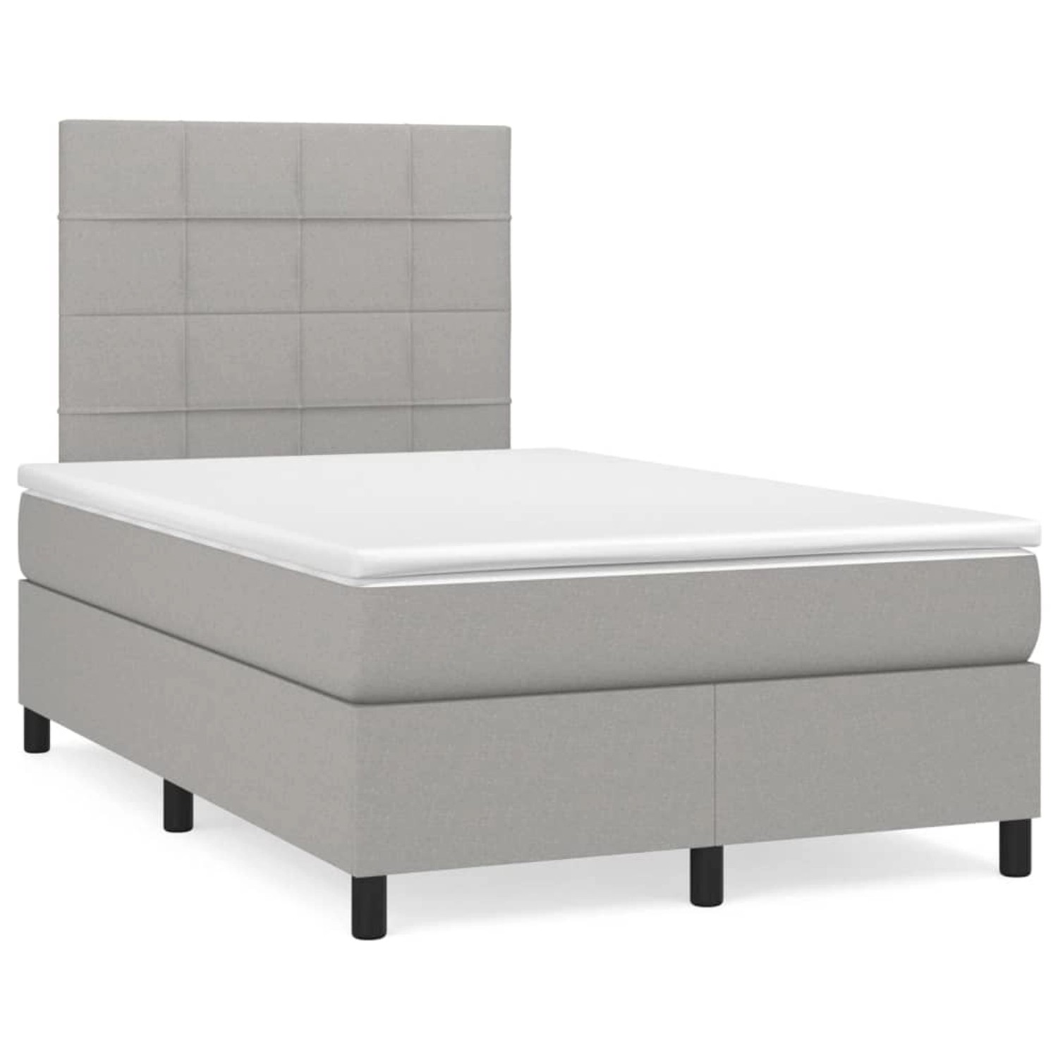 vidaXL Boxspringbett mit Matratze Hellgrau 120x200 cm Stoff 3141761 günstig online kaufen