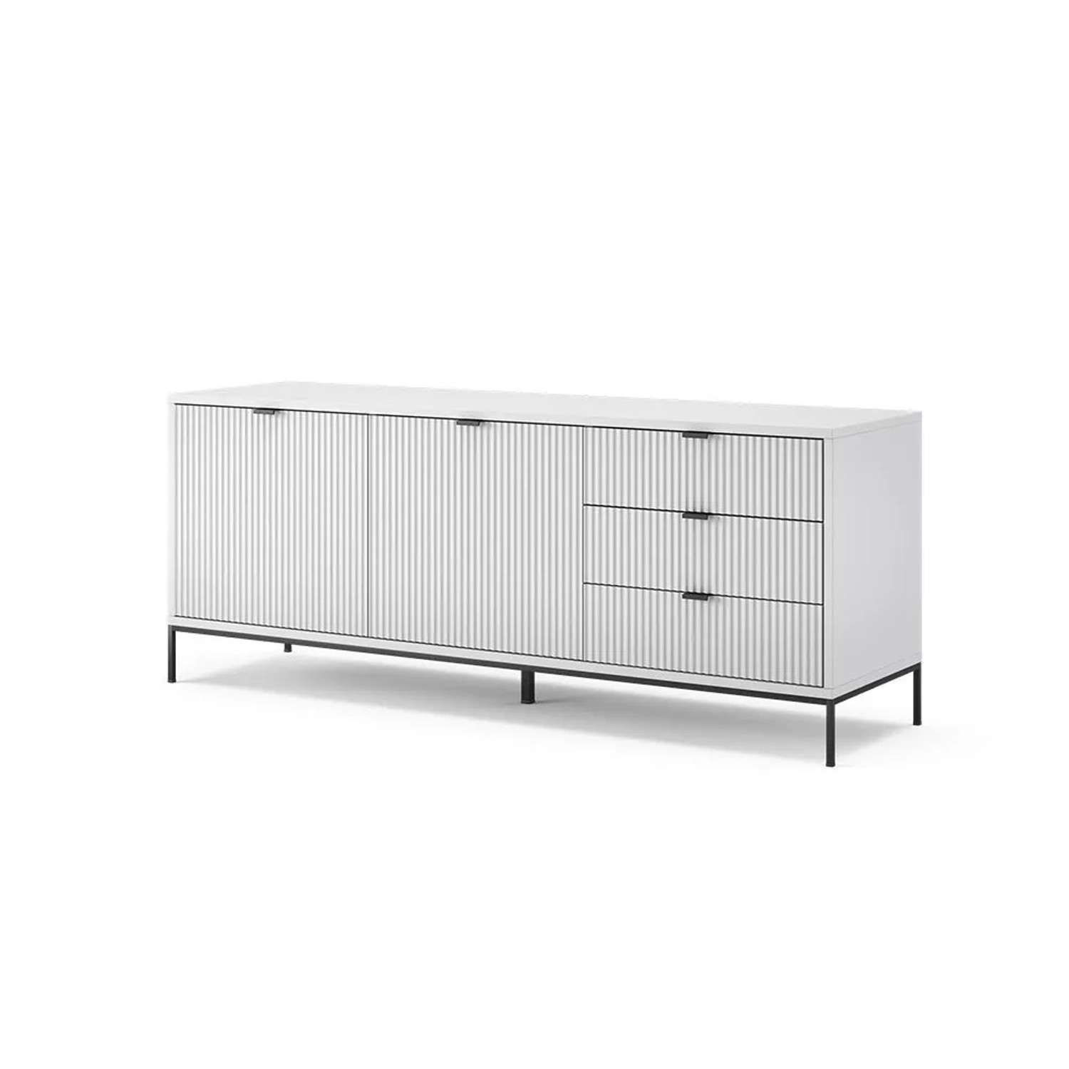 Vicco Lowboard Eliza Weiß 150 x 60 mit 3 Schubladen 2 Türen