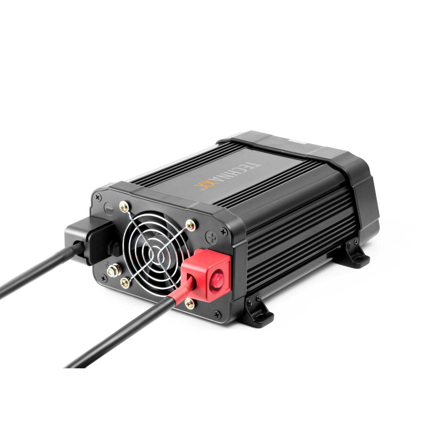 Technaxx Wechselrichter 1200W TE16, schwarz, für Autoelektrik mit 2 USB- und 2 Steckdosen.