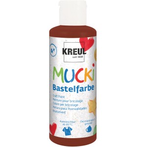 Flasche Mucki Bastelfarbe Braun, 80ml. Kinderfreundliche Farbe für Papier, Holz u.a.