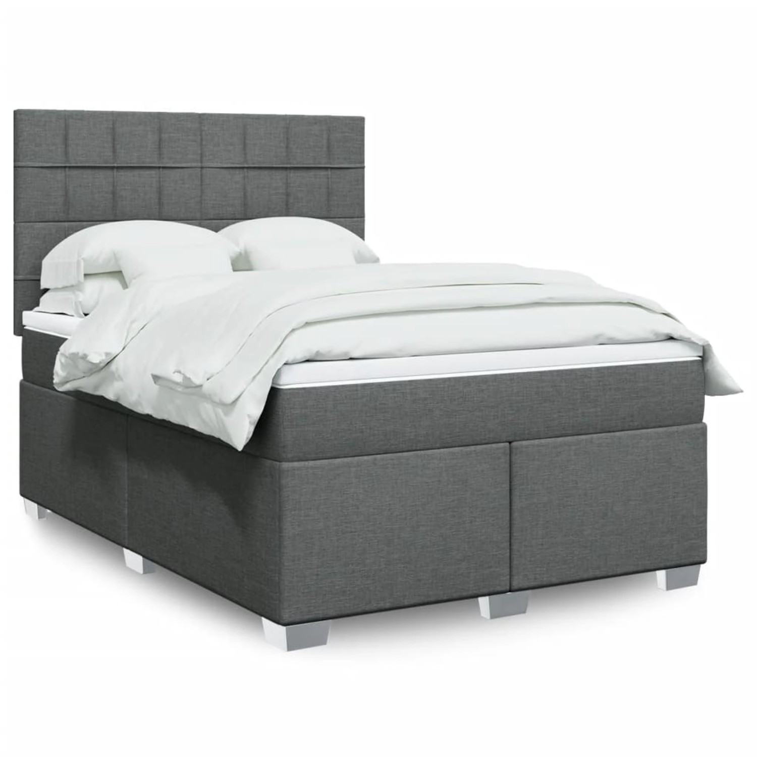 vidaXL Boxspringbett mit Matratze Dunkelgrau 160x200 cm Stoff 3292840 günstig online kaufen