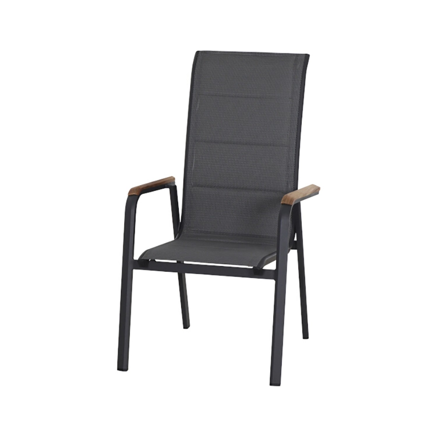 Siena Garden High Back Stapelsessel Tesoro 70,5 cm x 110 cm Anthrazit-Teak FSC®
