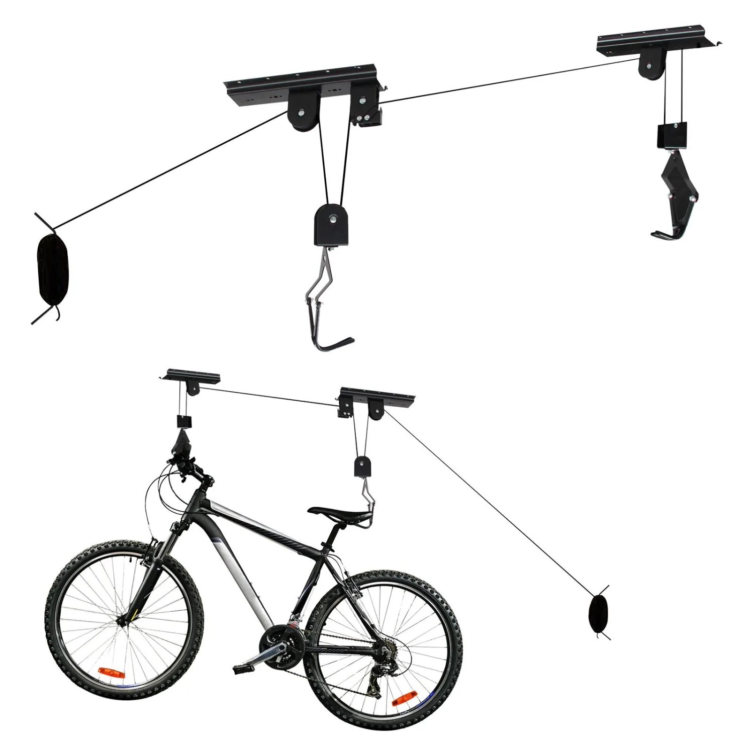Wiltec Fahrradlift Deckenhalter 20Kg Fahrradgarage Halterung Fahrradhalter Seilzug