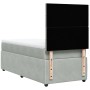 Hellgraues vidaXL Boxspringbett 90x190 cm mit Matratze und schwarzem Kopfteil.