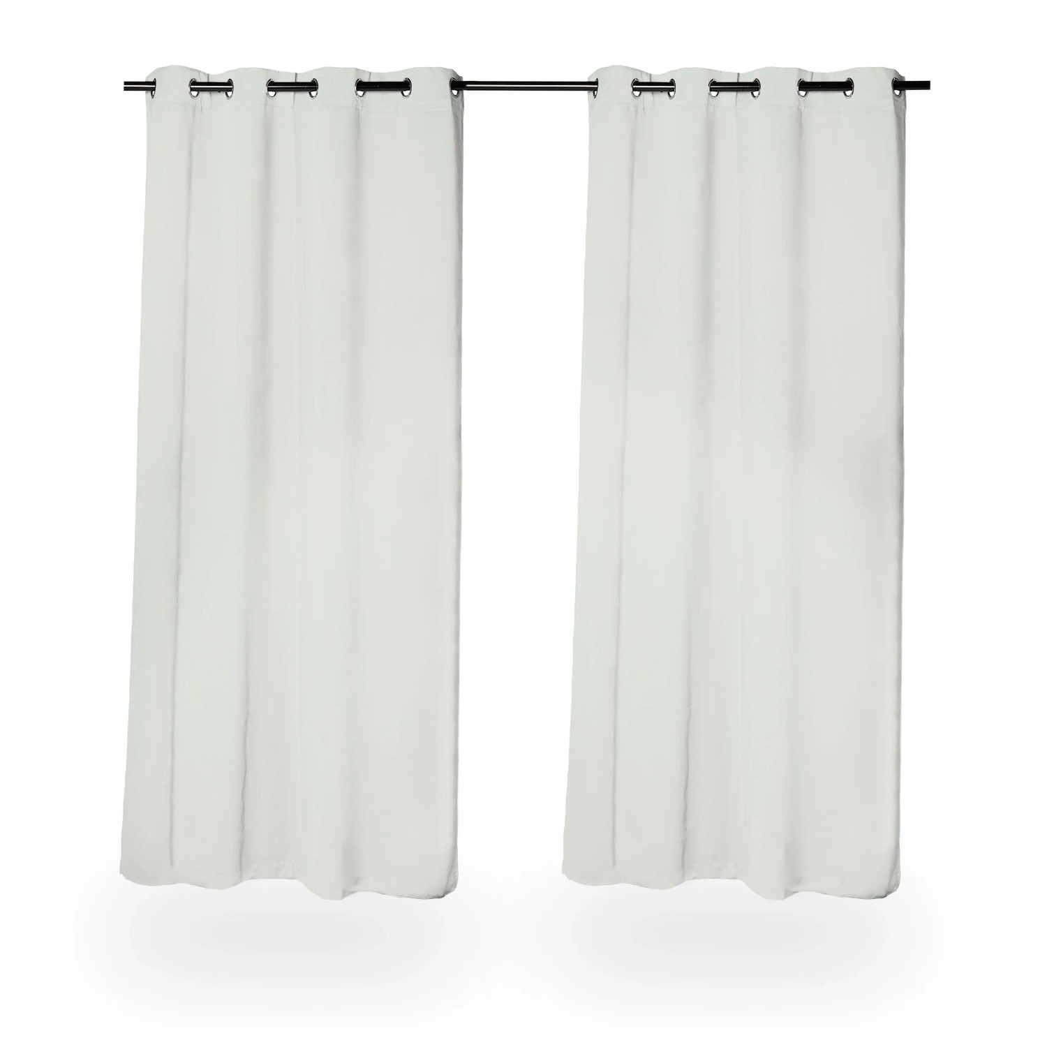 Relaxdays Vorhänge 2er Set Polyester Grau Blickdicht mit Ösen 245 cm x 135 cm