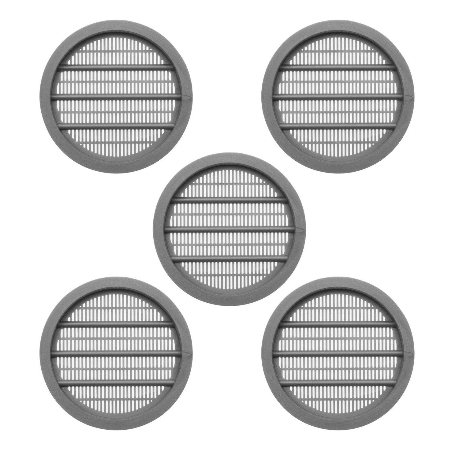 SOTECH 5 Stück Lüftungsrosette Ø65 mm aus Kunststoff Zum Einlassen Silbergr günstig online kaufen