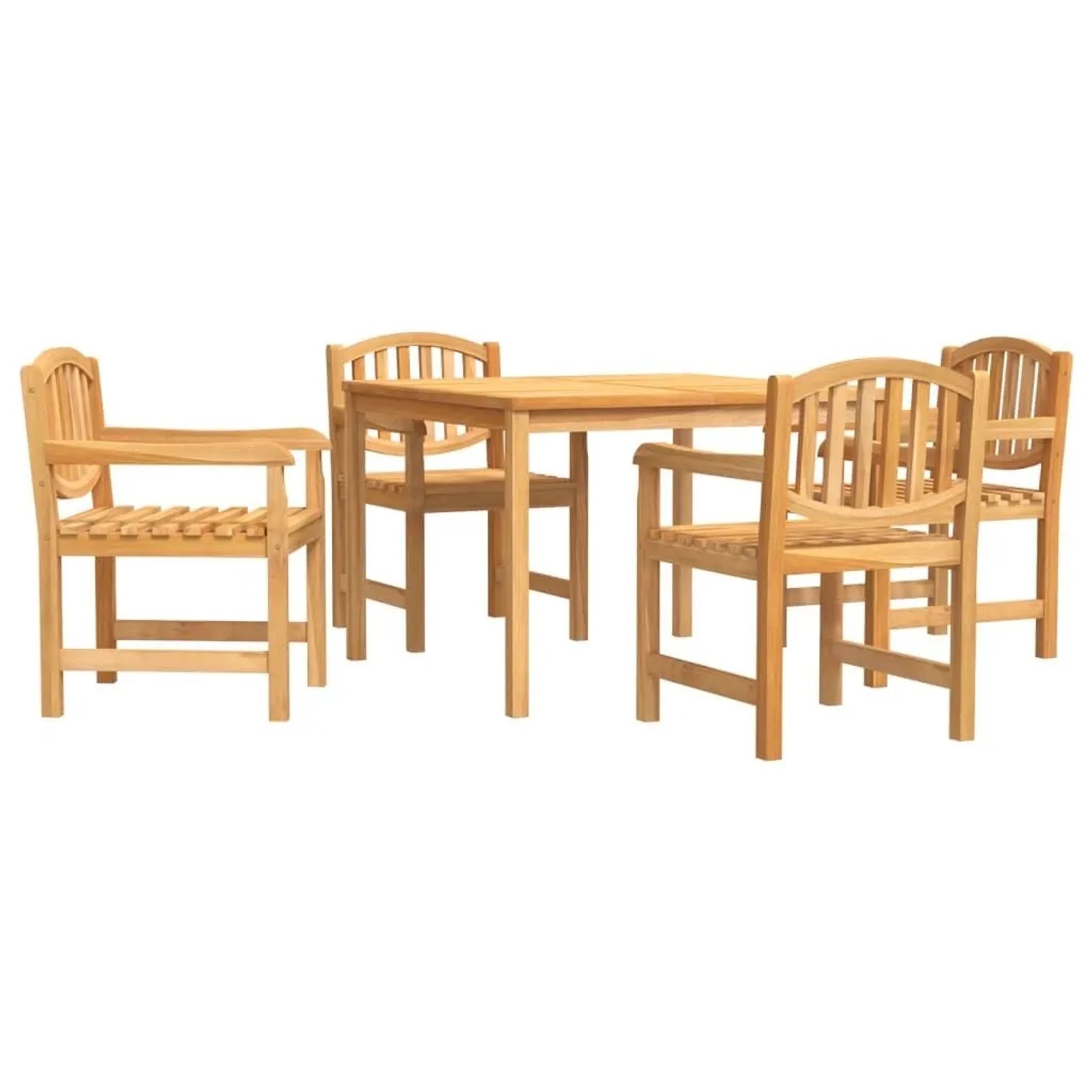 vidaXL 5-Tlg Garten-Essgruppe Massivholz Teak 3157926