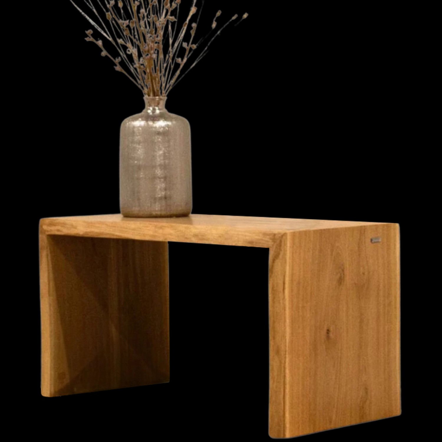 holz4home Massivholz Hocker Bank aus Eiche mit Baumkante S günstig online kaufen