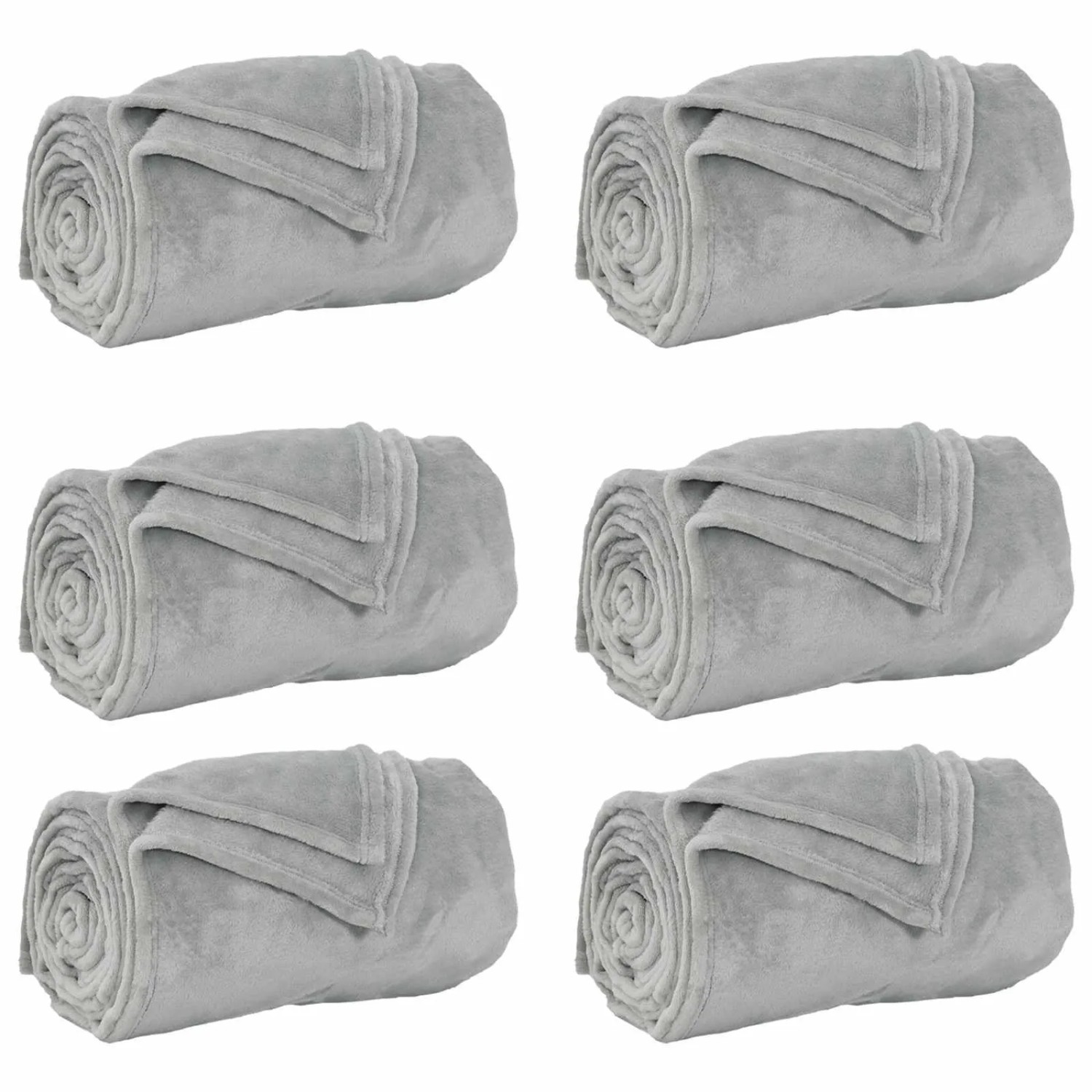 vidaXL Wohndecken 6 Stück Grau 150 x 200 cm Fleece 42016802